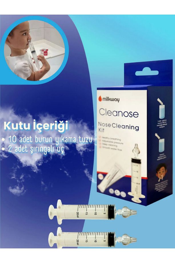 Cleanose Burun Yıkama Kiti 2 Adet 20 ml Şırınga 10 Adet Yıkama Tuzu - 1