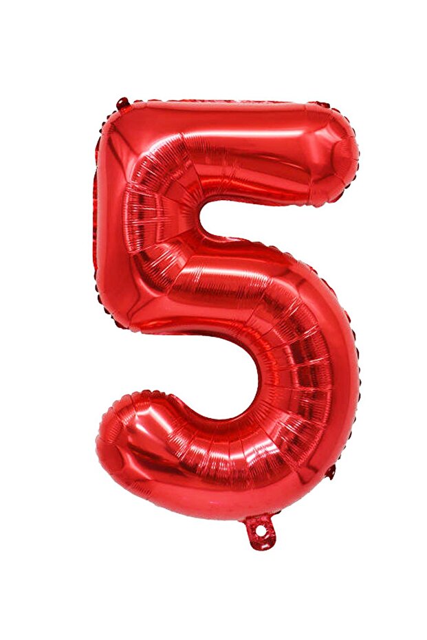 5 Number Red Foil Balloon 34 Inch 76-82 cm