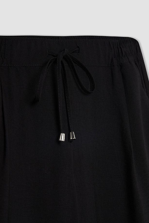 Jogger Pantolon Keten Görünümlü Cepli Yüksek Bel Düz Paça R0433az24sm - 8