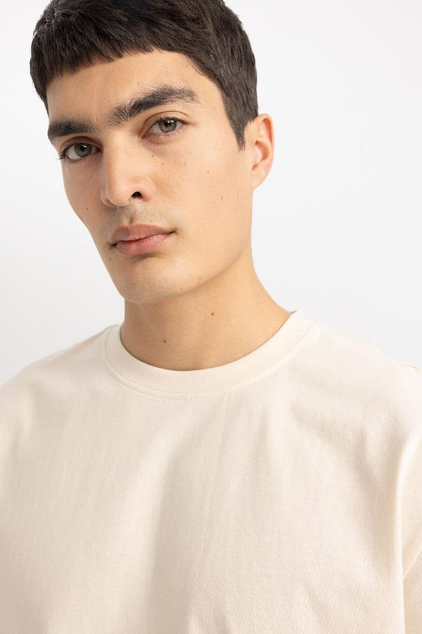 %100 Pamuk New Regular Fit Bisiklet Yaka Basic Düz Kısa Kollu Tişört V7699az24sp - 5