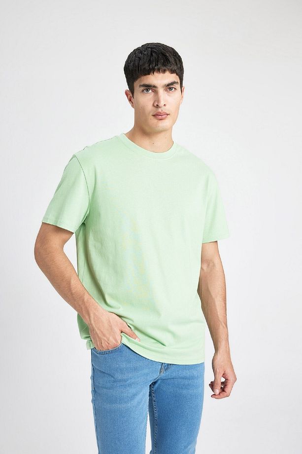 New Regular Fit Bisiklet Yaka Basic Düz %100 Pamuk Kısa Kollu Tişört V7699az24sp - 3