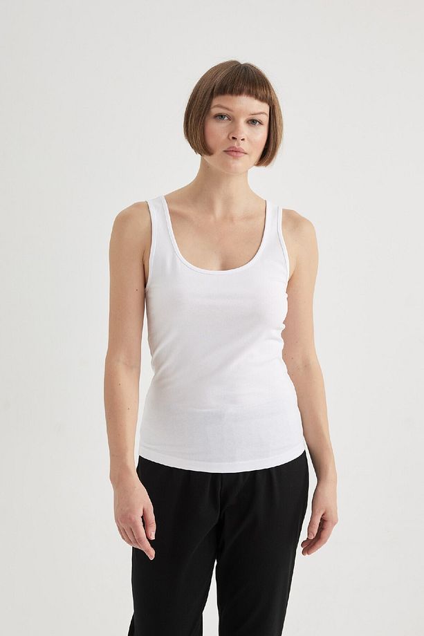 Regular Fit Pamuklu Basic Düz Beyaz Iç Atlet-fall In Love R9041az24sp - 1