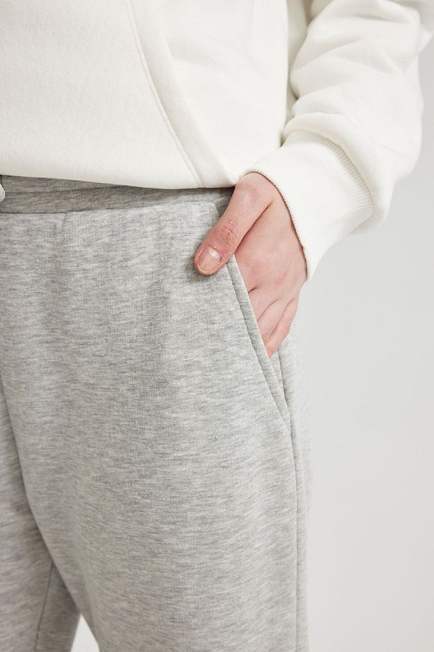 Standart Fit Kalın Jogger Eşofman Altı Bel Paça Lastikli Basic Düz Uzun Boy S7370az24sp - 4
