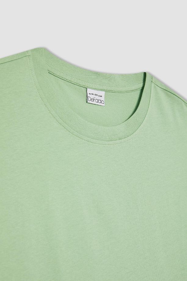 New Regular Fit Bisiklet Yaka Basic Düz %100 Pamuk Kısa Kollu Tişört V7699az24sp - 8