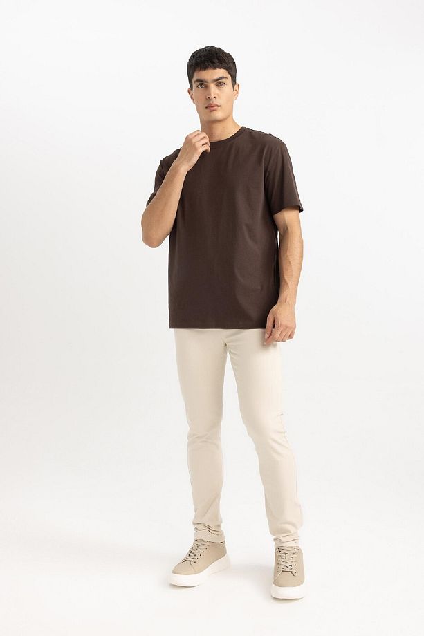 %100 Pamuk New Regular Fit Bisiklet Yaka Basic Düz Kısa Kollu Tişört V7699az24sp - 6