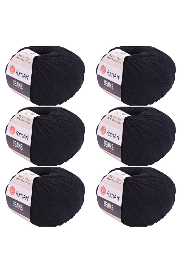 Jeans 6-Piece Hand Knitting Yarn Set, Soft Textured, Baby Friendly, Cardigan, Amigurumi