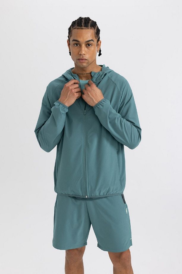 Fit Standart Fit Kapüşonlu Dokuma Fermuarlı Sporcu Hırka B5145ax24sp - 3