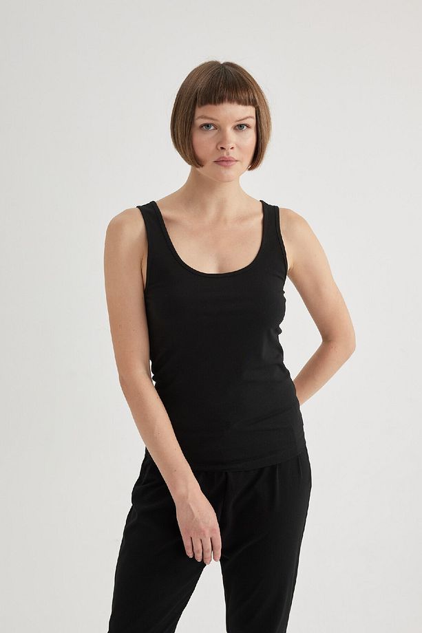 Regular Fit Pamuklu Basic Düz Siyah Iç Atlet-fall In Love R9041az24sp - 3