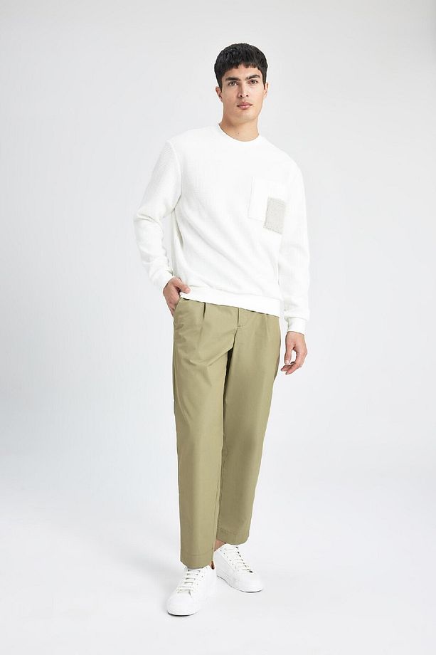 Yazlık Kumaş Pantolon Tapered Fit Normal Kesim Düz Paça Cepli B6667ax24sp - 4