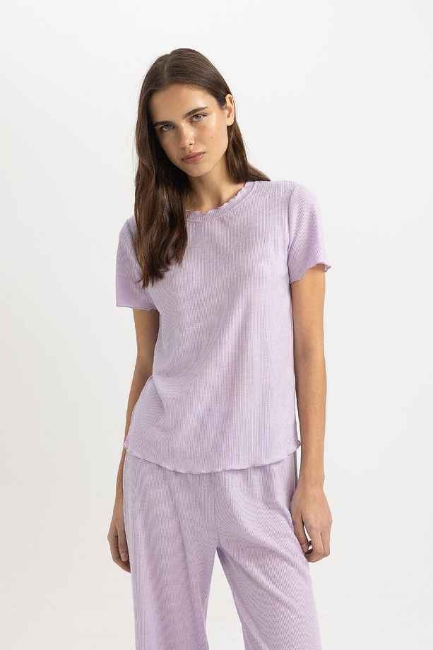 Regular Fit Bisiklet Yaka Kısa Kollu Pijama Üstü-fall In Love B6701ax24sp - 1