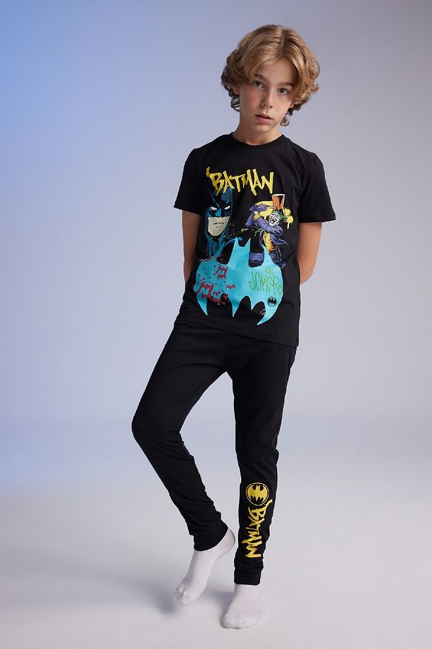 Erkek Çocuk Batman Pijama Takımı Kısa Kollu Üst Beli Lastikli Uzun Alt B5575a824sp - 1