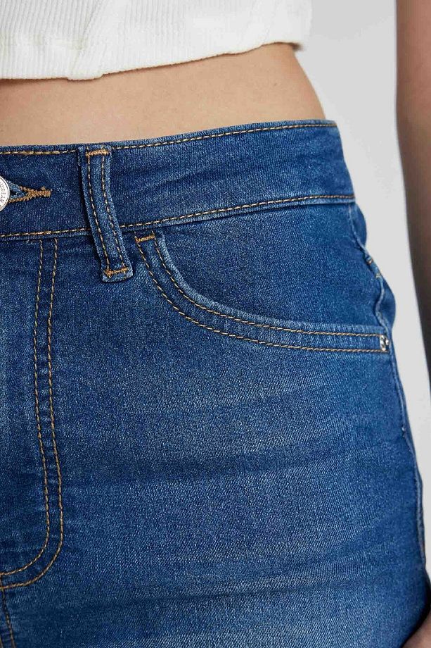 Normal Bel Katlamalı Paça Basic Düz Jean Şort A1959ax24sm - 6