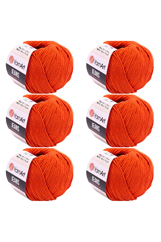 Jeans 6-Piece Hand Knitting Yarn Set, Soft Textured, Baby Friendly, Cardigan, Amigurumi