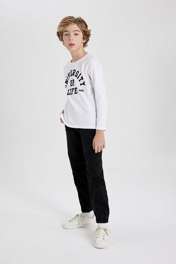 Erkek Çocuk Beli Bağcıklı Lastikli Paça Cepli Jogger Jean Pantolon B8943a824sp - 3