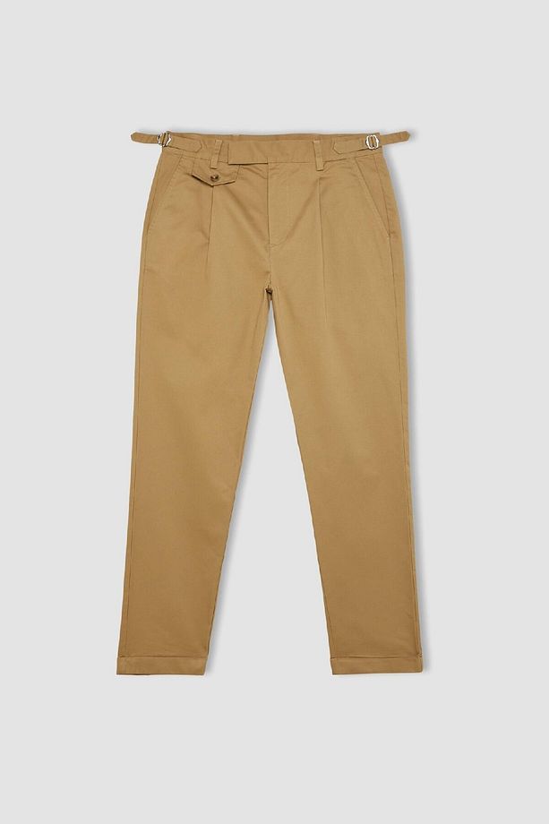 Twill Yazlık Kumaş Pantolon Tapered Fit Cepli Basic Düz Keten Karışımlı Duble Paça B6585ax24sp - 7