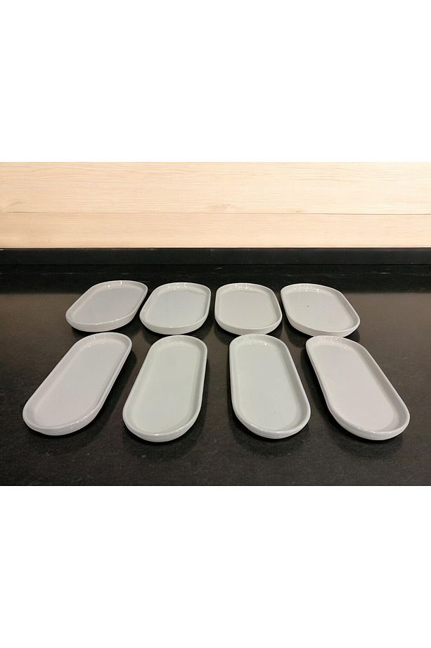8 Parça A Kalite Servis Tabağı Sunumluk 4 lü Kayık Tabak  Yemek Takımı + 4 Parça Kahvaltı Tabağı - 1