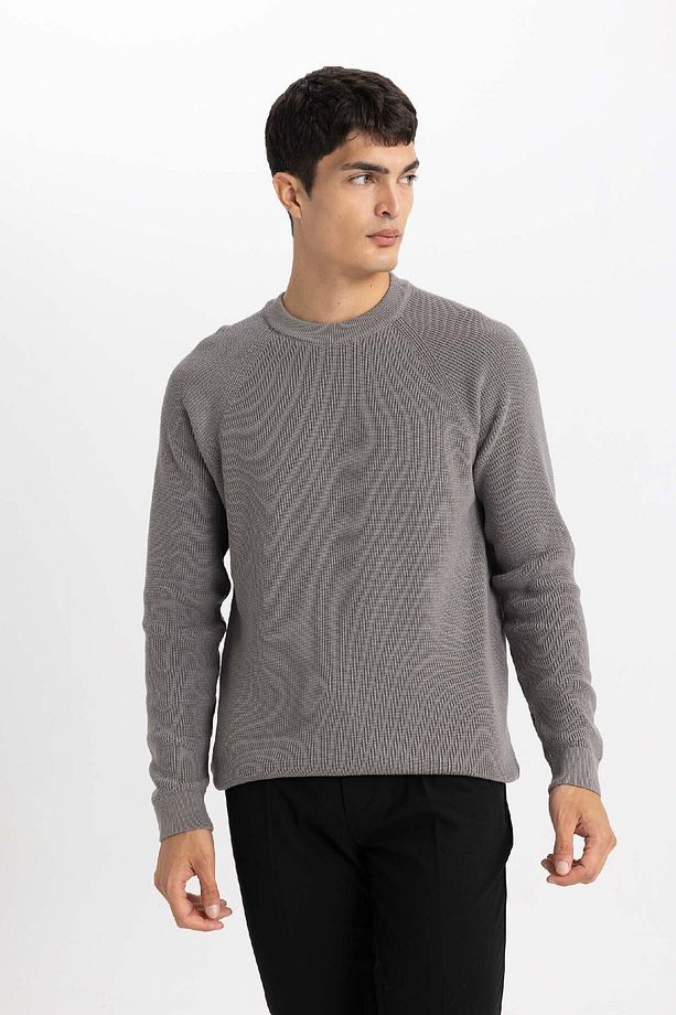 Standart Fit Normal Kesim Bisiklet Yaka Basic Düz Triko Kazak A8458ax24sp - 4