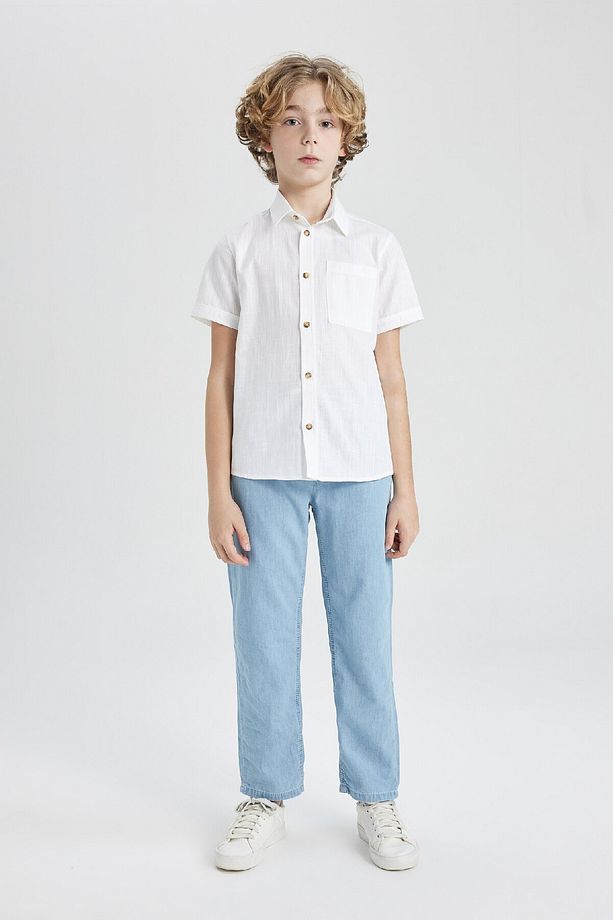 Erkek Çocuk Straight Fit Düz Paça Basic Düz Jean Pantolon B5740a824sm - 2