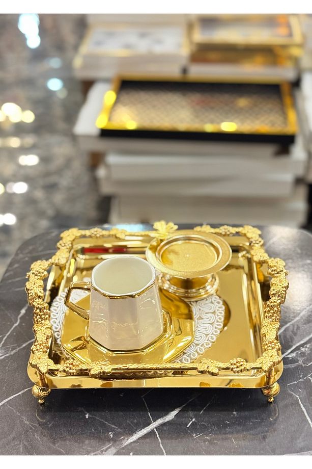 Kare Salkım Model GOLD Sunum Tepsisi - 2