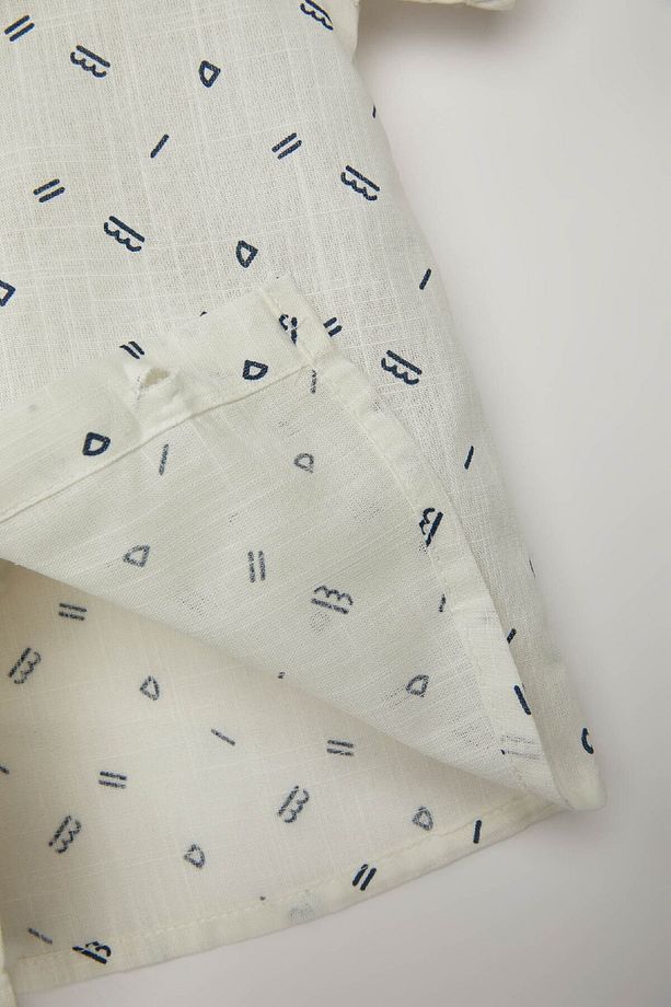 Erkek Bebek Flamlı Poplin Desenli Kısa Kollu Gömlek B8068a524sm - 4