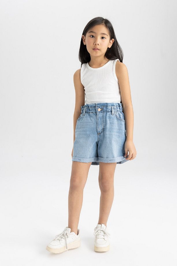 Kız Çocuk Paperbag Jean Şort B8113A824SM - 3