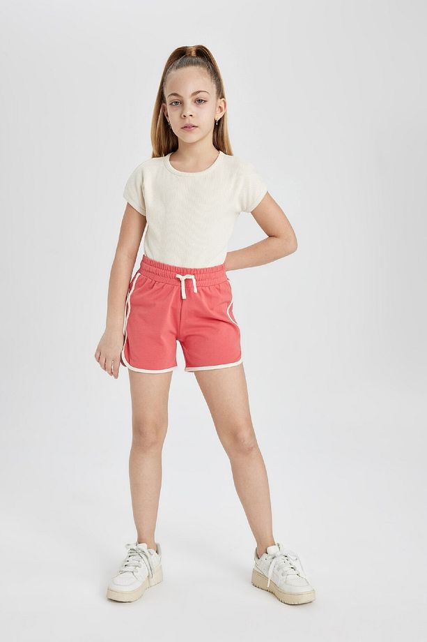 Kız Çocuk Beli Lastikli Basic Düz Şort B5164a824hs - 1