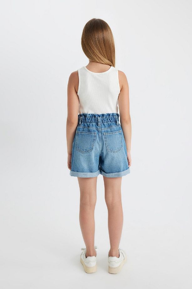 Kız Çocuk Paperbag Jean Şort B8113A824SM - 8