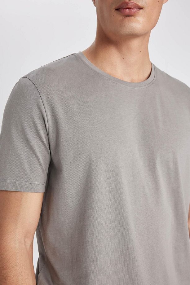 Regular Fit Bisiklet Yaka Kısa Kollu Basic Düz Tişört T5014az24sp - 4