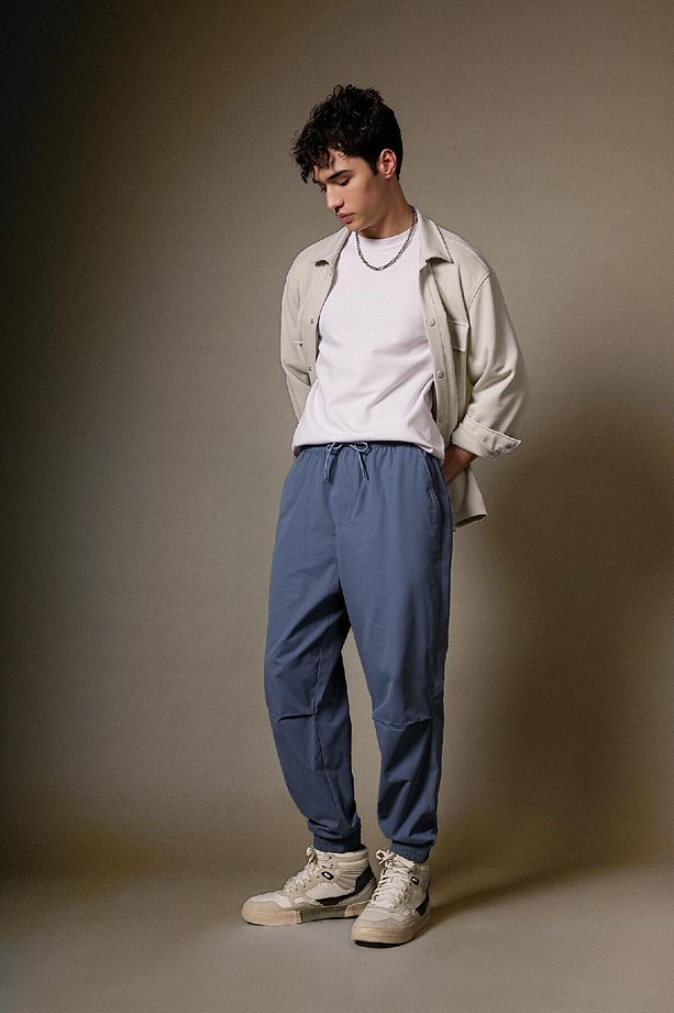 Jogger Gabardin Pantolon Regular Beli Bağcıklı Cepli Lastikli Paça B7493ax24sp - 3