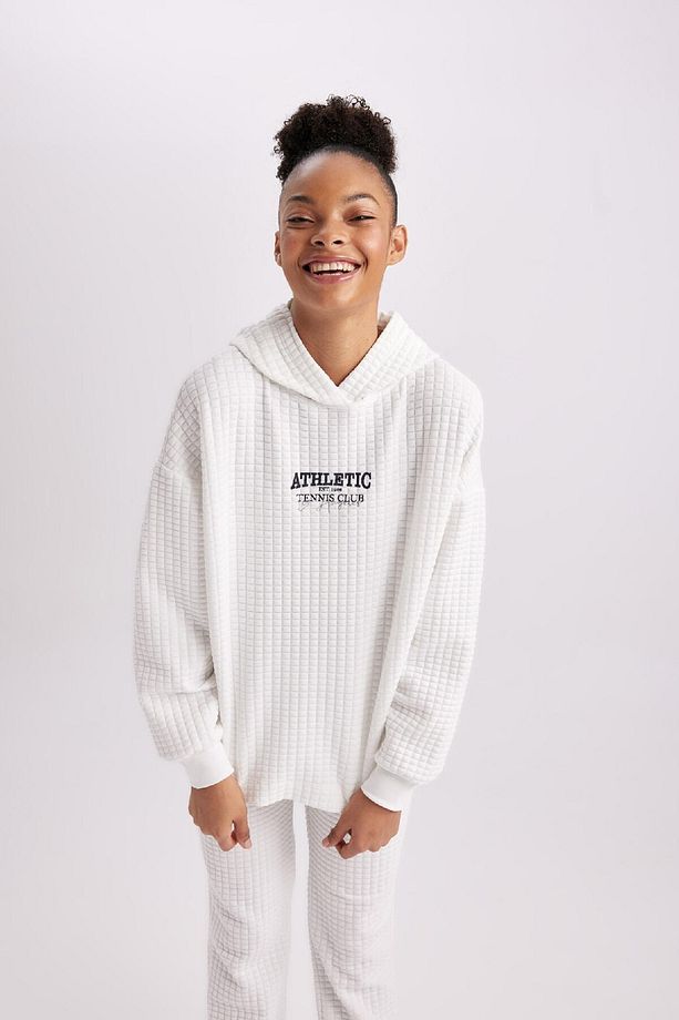 DeFactoFit Oversize Geniş Kalıp Kapüşonlu Kapitone Sporcu Sweatshirt B4599AX24SP - 7