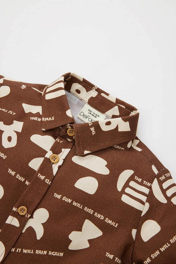 Erkek Bebek Twill Uzun Kollu Desenli Gömlek B8052a524sp - 2