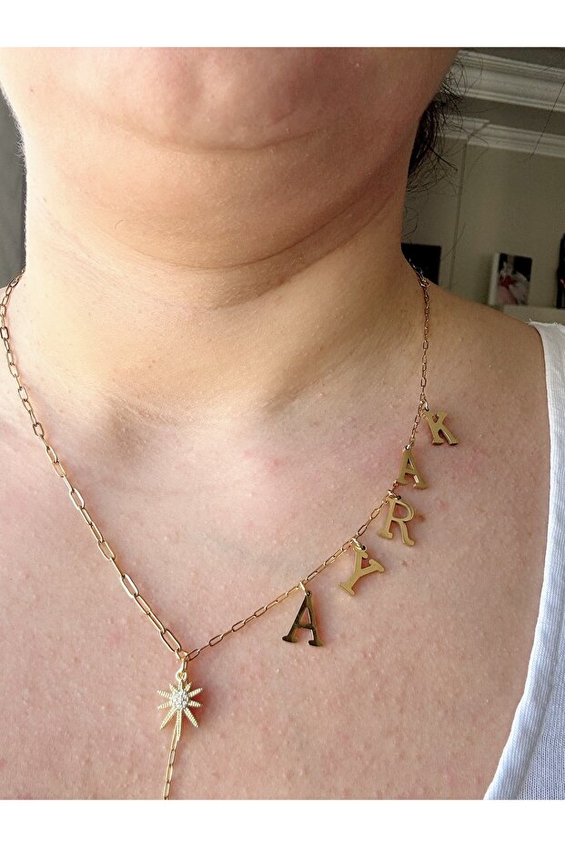 Steel Y Necklace with Name Written