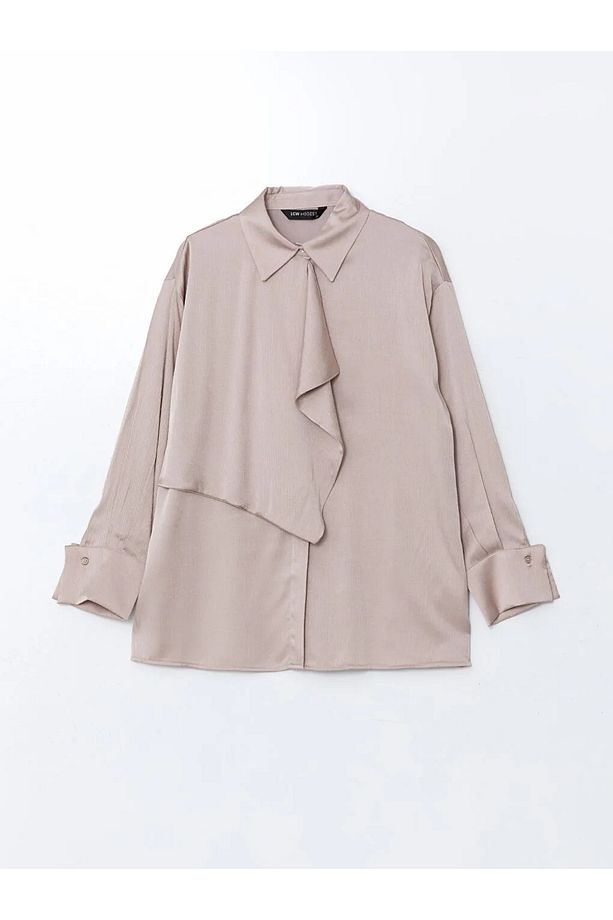 LCW Modest Pembe Fırfır Detaylı Kadın Gömlek Tunik - 4