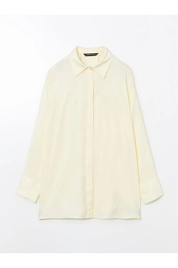 LCW Modest Sarı Oversize Kadın Gömlek Tunik - 3
