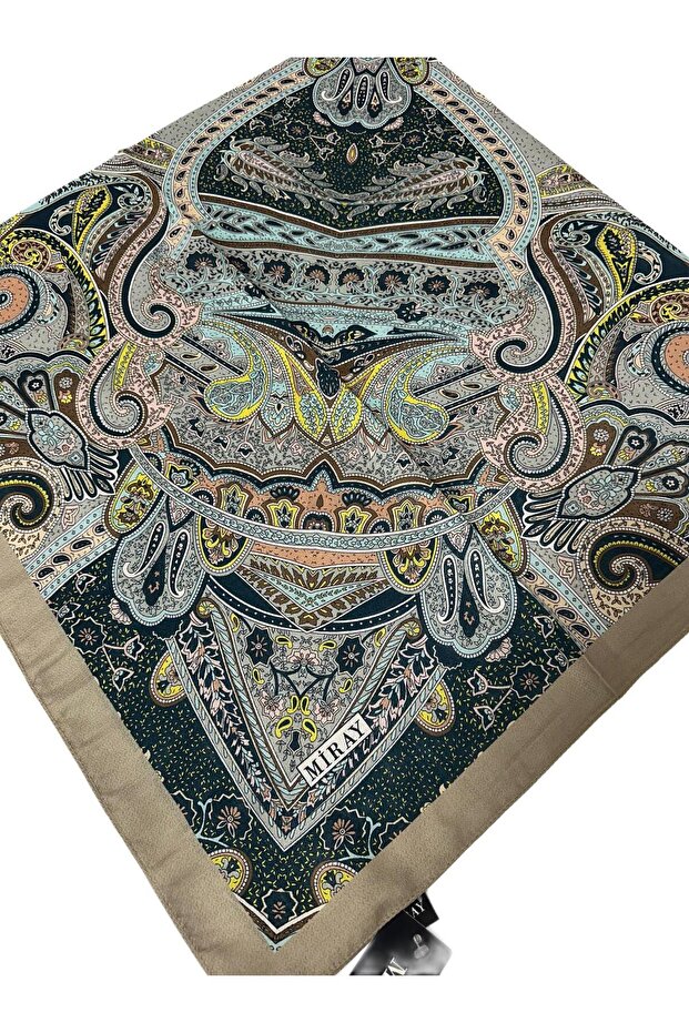 120X120 Ethnic Patterned Soft Cotton Scarf - 04919