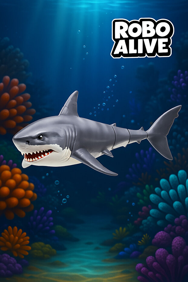 Robo Alive Shark 40 cm That Moves When It Comes in Contact with Water