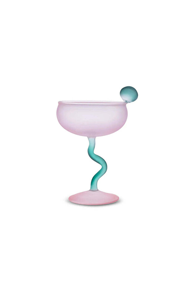 Karaca Miracle Martini Cocktail Glass, 250ml, Pink Green - 1