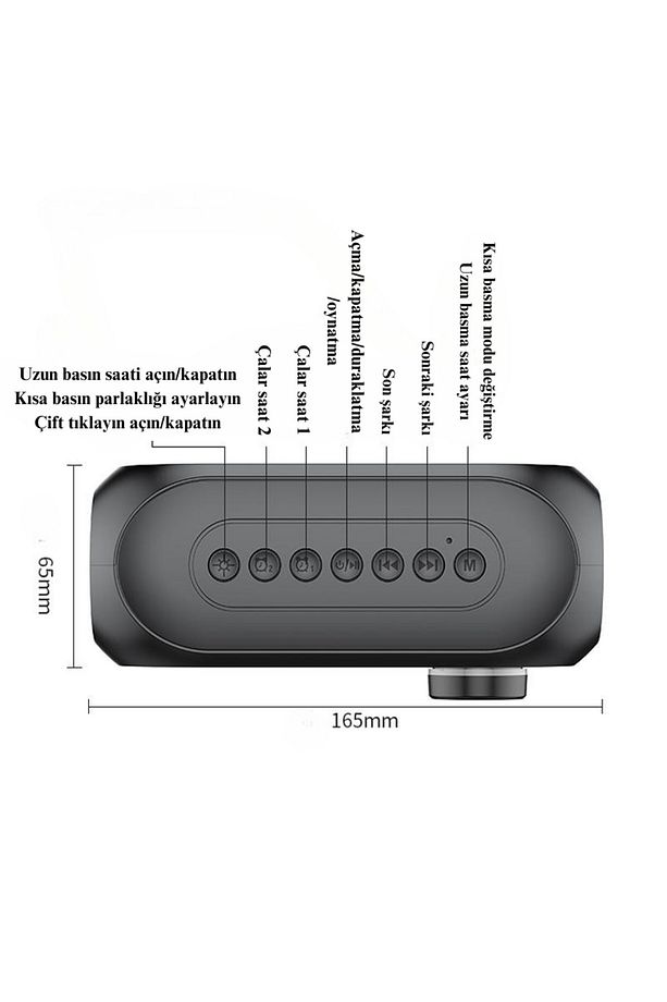 S8 RGB Hd LED Işıklı Dijital Saat Alarm Şarjlı Bluetooth Bas Hoparlör MP3 FM Radyo - 4