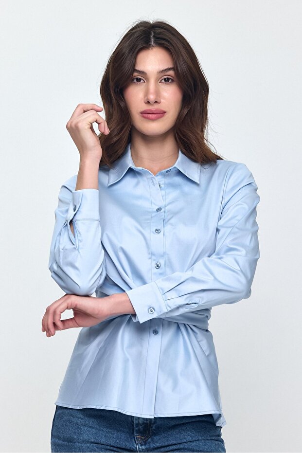 Poplin Bağlamalı Gömlek - 2