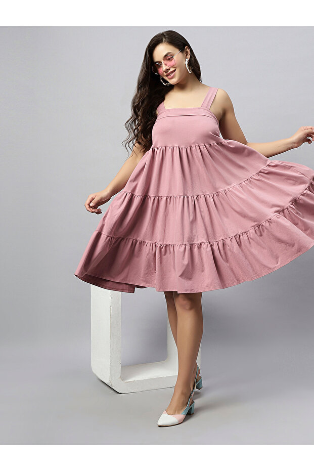 - Organic cotton broad strap maternity dress