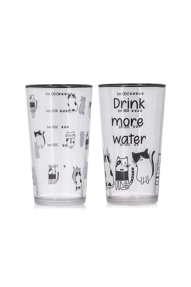 LCW HOME Siyah Baskılı Su Bardağı 2'li 570 Ml - 6
