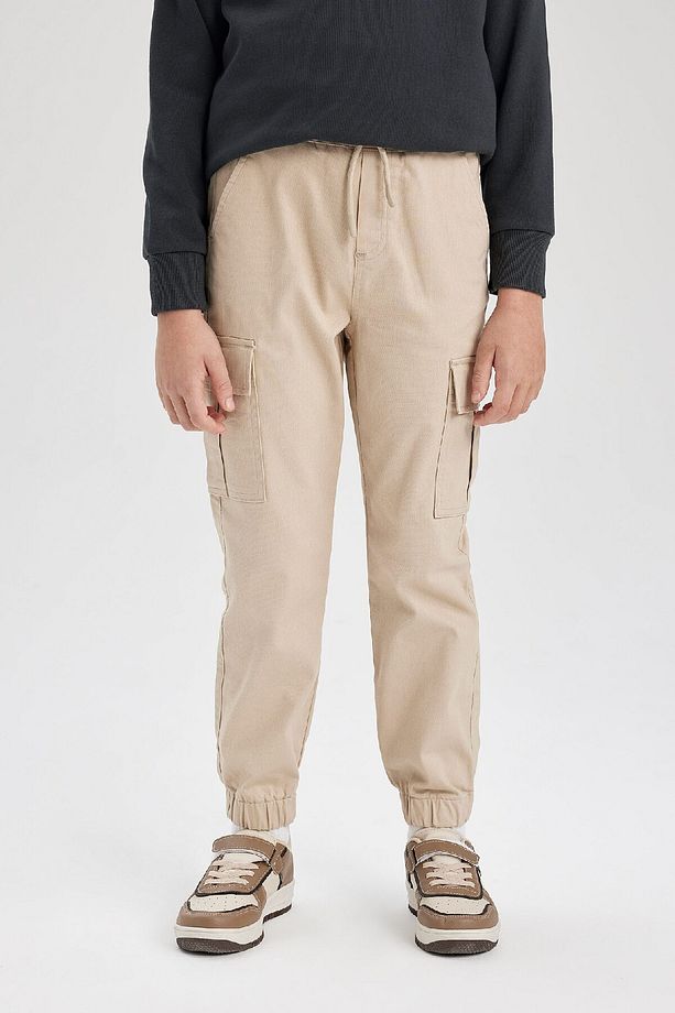 Erkek Çocuk Kargo Cepli Beli Bağcıklı Lastikli Paça Jogger Gabardin Pantolon Z1572a624sp - 4