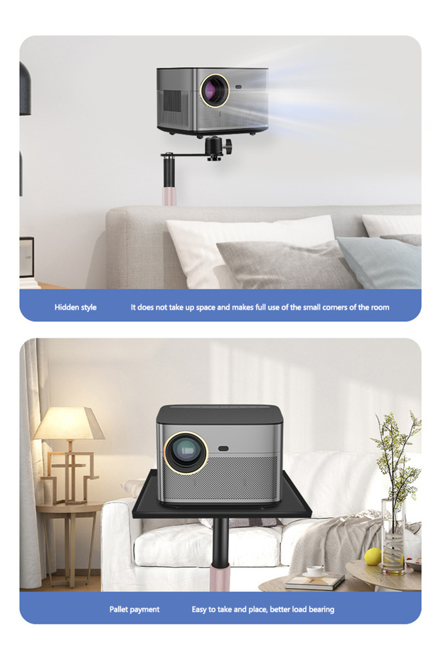 حامل جهاز عرض تلسكوبي قائم على الأرض مع صينية - 5