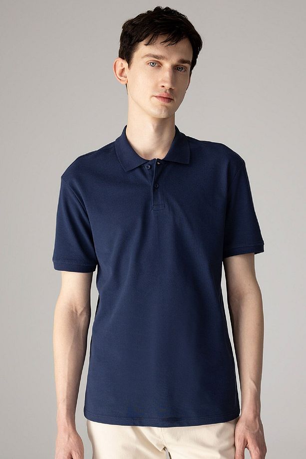 Regular Fit Polo Yaka Kısa Kollu Basic Düz Pike Kumaş Tişört C1293ax24sp - 1