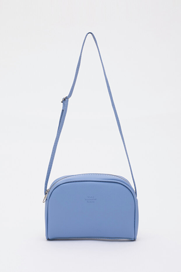 حقيبة كتف من الجلد الصناعي ذات حزام متقاطع صغير من Blue Shk25 ذات مقصورة واحدة