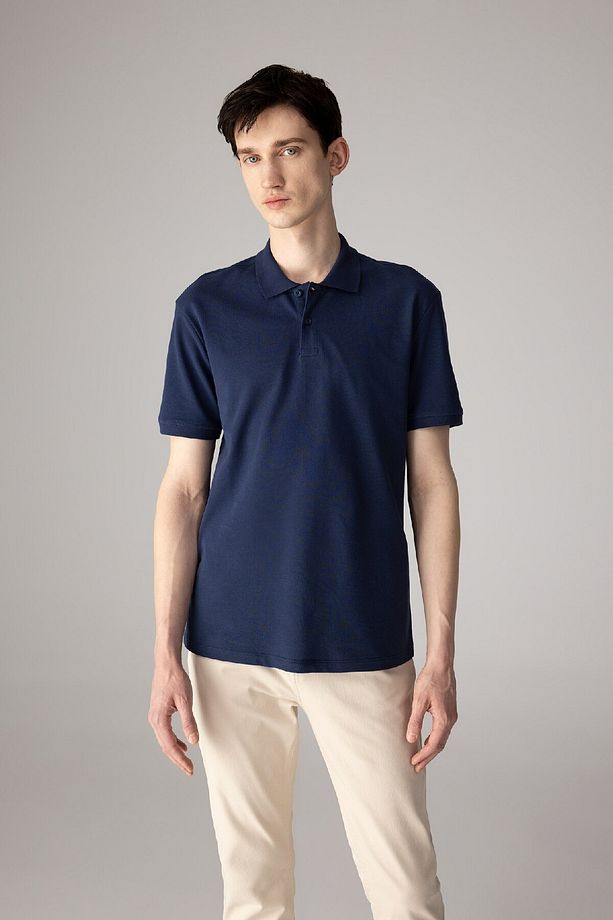 Regular Fit Polo Yaka Kısa Kollu Basic Düz Pike Kumaş Tişört C1293ax24sp - 3