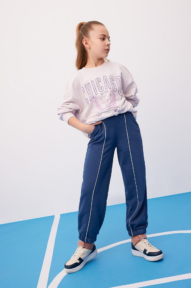 Kız Çocuk Loose Fit Beli Bağcıklı Lastikli Paça Cepli Jogger Eşofman Altı C0309a824sp - 3