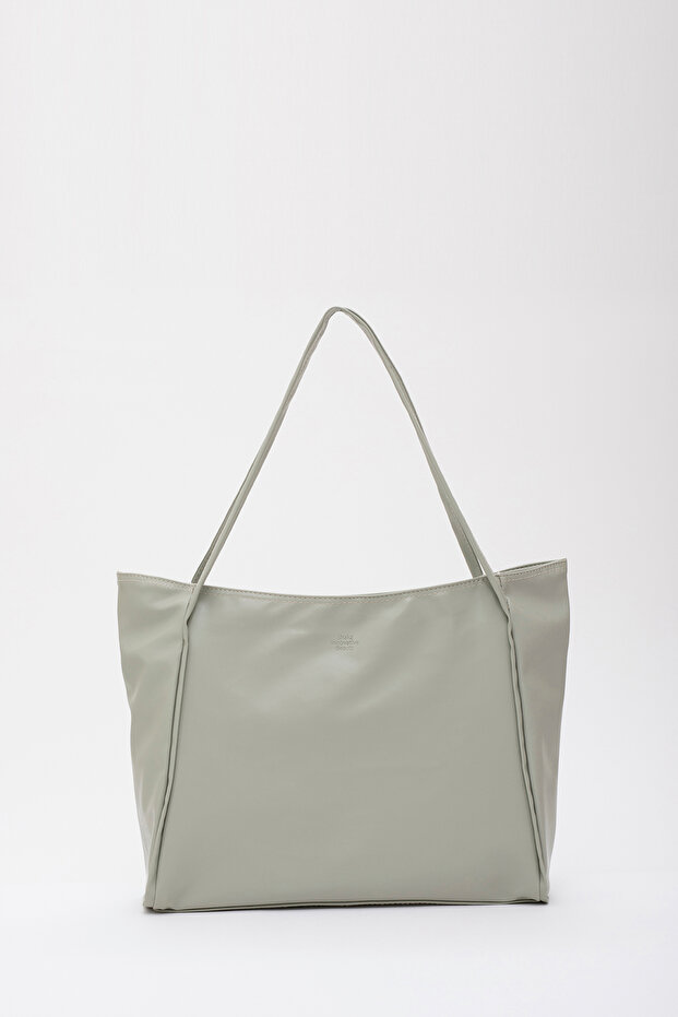 Mint Green Shk90 Faux Leather Hand, Arm and Shoulder Shopper Bag with Internal Compartment and Zipper