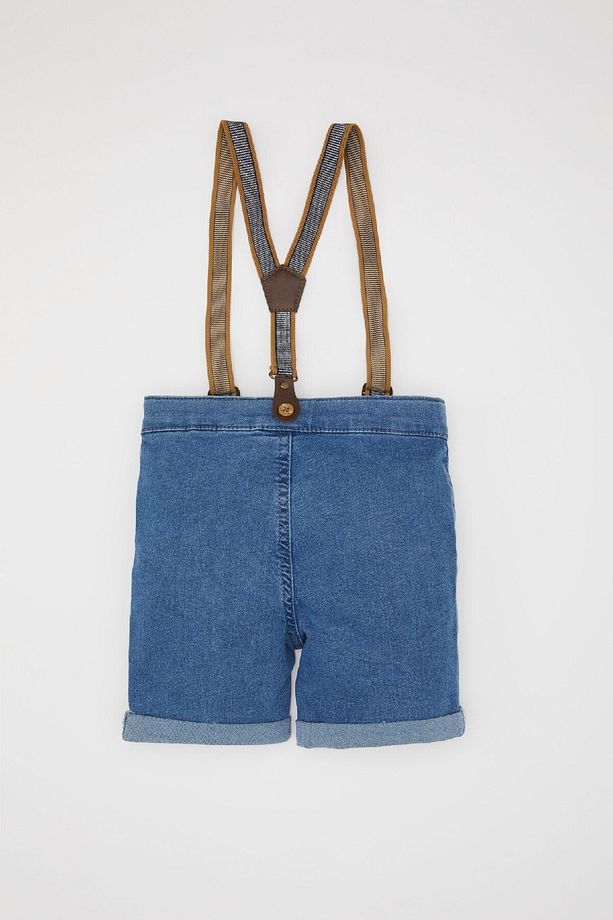 Erkek Bebek 2'li Takım Jean Şort Pantolon Askısı C2289a524sm - 4