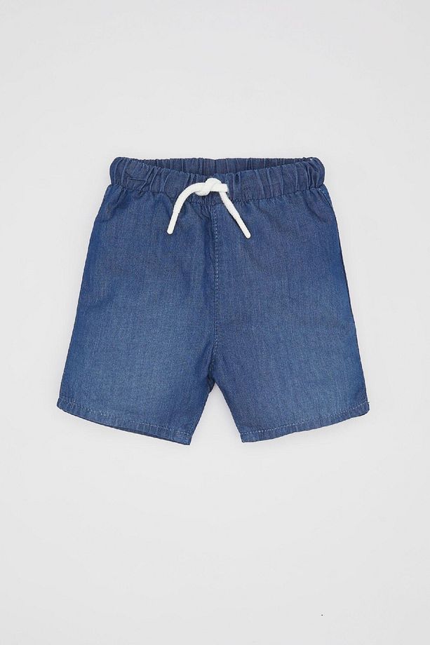 Erkek Bebek Basic Düz Beli Bağcıklı Jean Şort C2281a524sm - 3